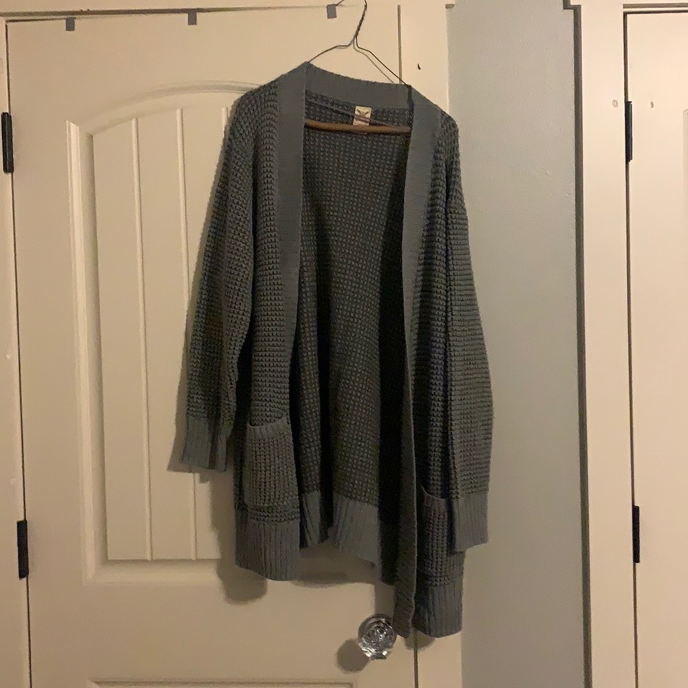 Faded glory knit grey cardigan
